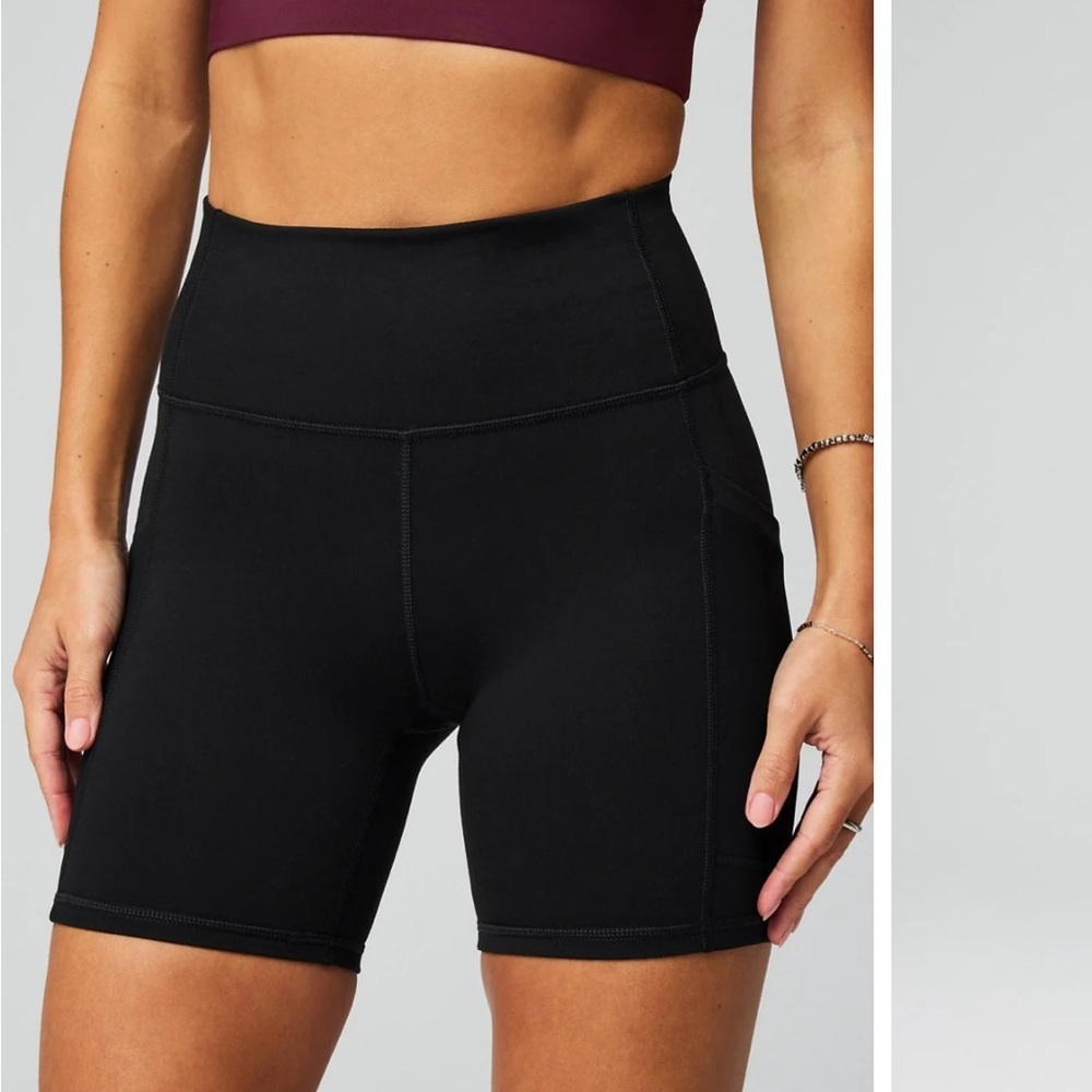 NWOT Fabletics biker short black power hold